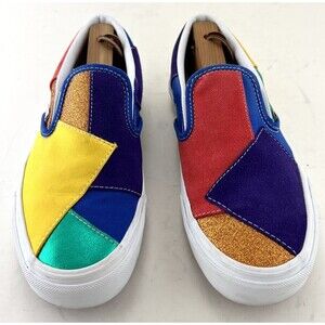 Vans Limited Edition Pride Multicolor Patchwork Slip On Shoes Sz W-8 M-6.5